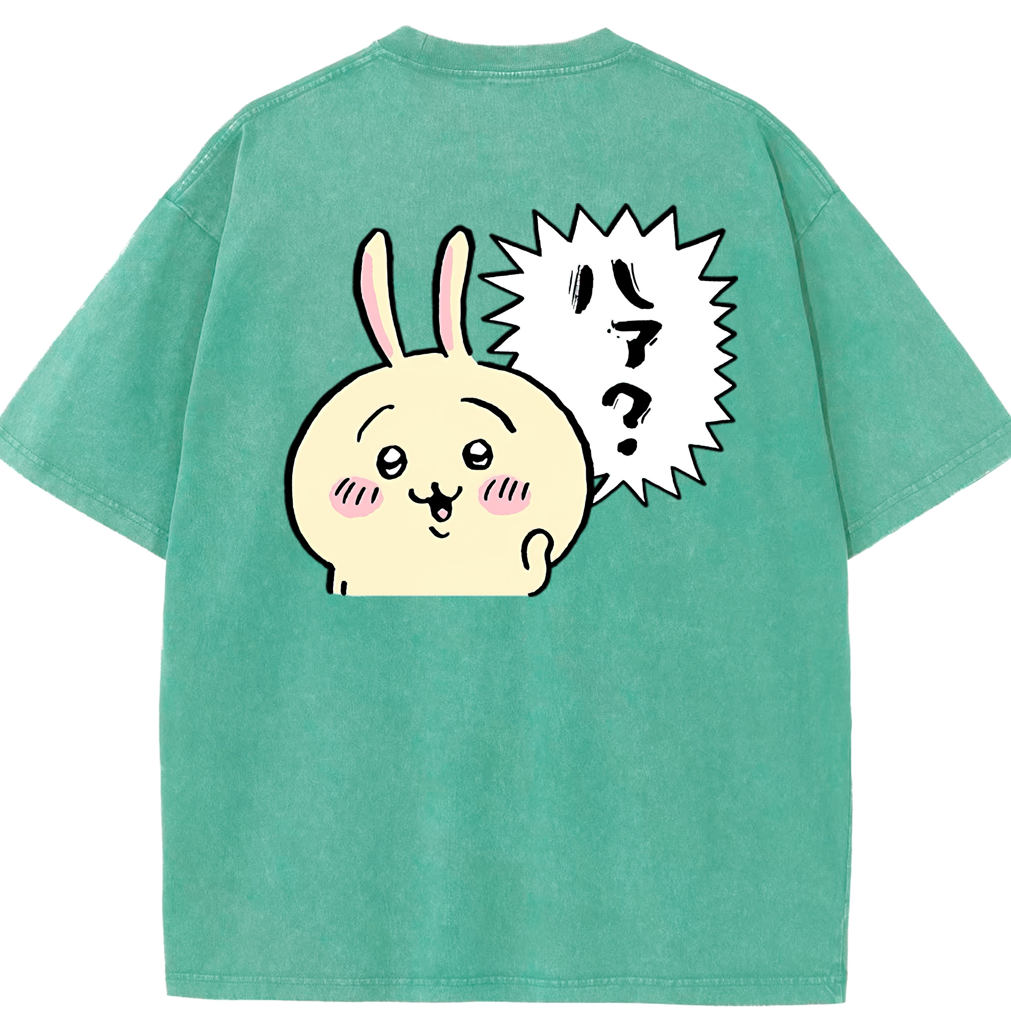 （画像用） ちいかわ うさぎ Chii-kawa usagi 綿100% ヴィンテージ風 半袖Tシャツ（背面プリント）